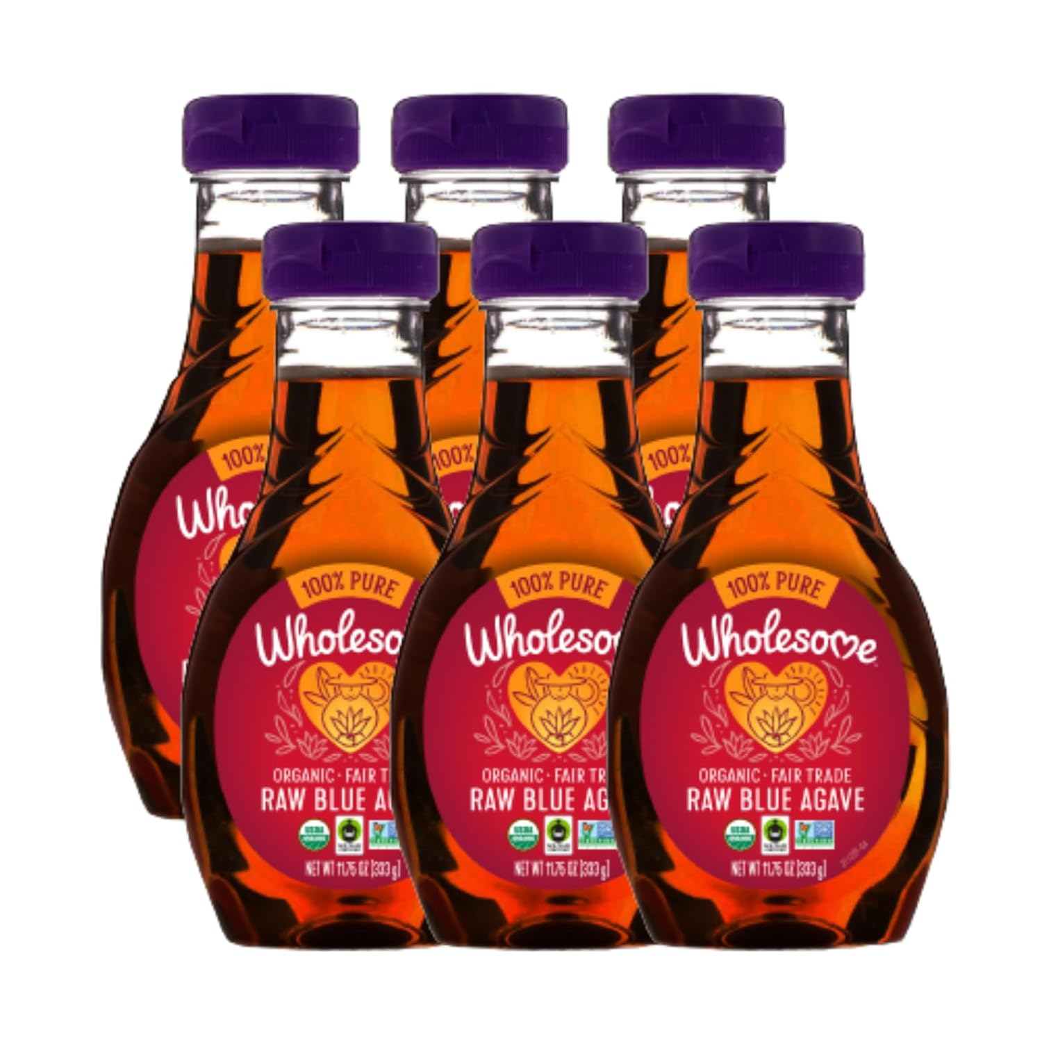 Wholesome Sweeteners 44-Ounce Organic Raw Blue Agave Nectar, Fair Trade, 100% Pure, Non GMO, Gluten Free & Vegan, 2 Pack