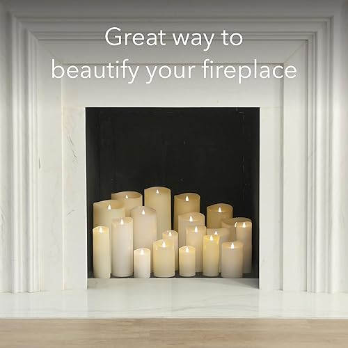 Miniatura 40 de Vela LED sin llama multicolor parpadeante de 3 x 7 pulgadas, funciona con pilas, cera real, blanco, control remoto con temporizador Blanco