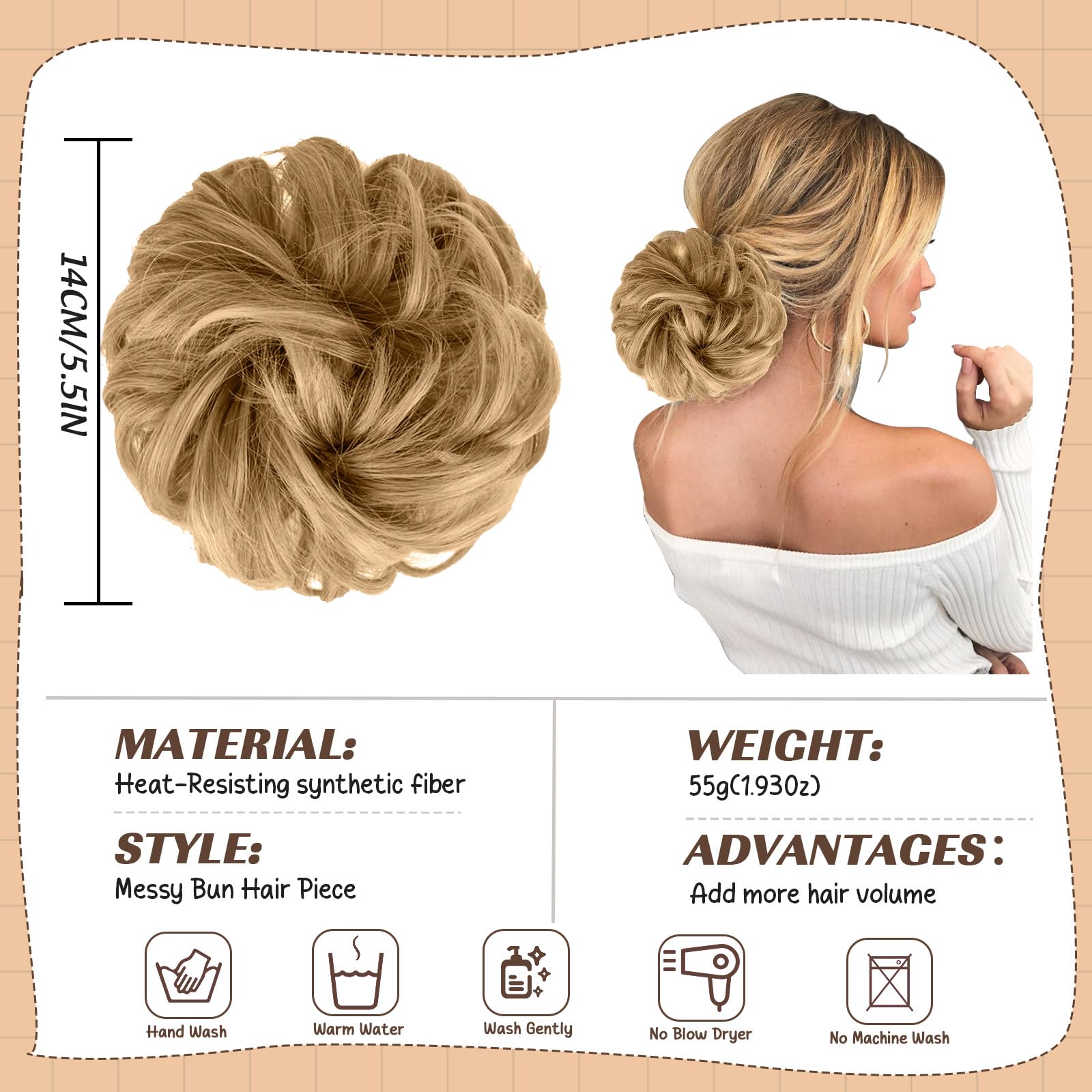 Auliuse Messy Bun Hair Piece - Image 2