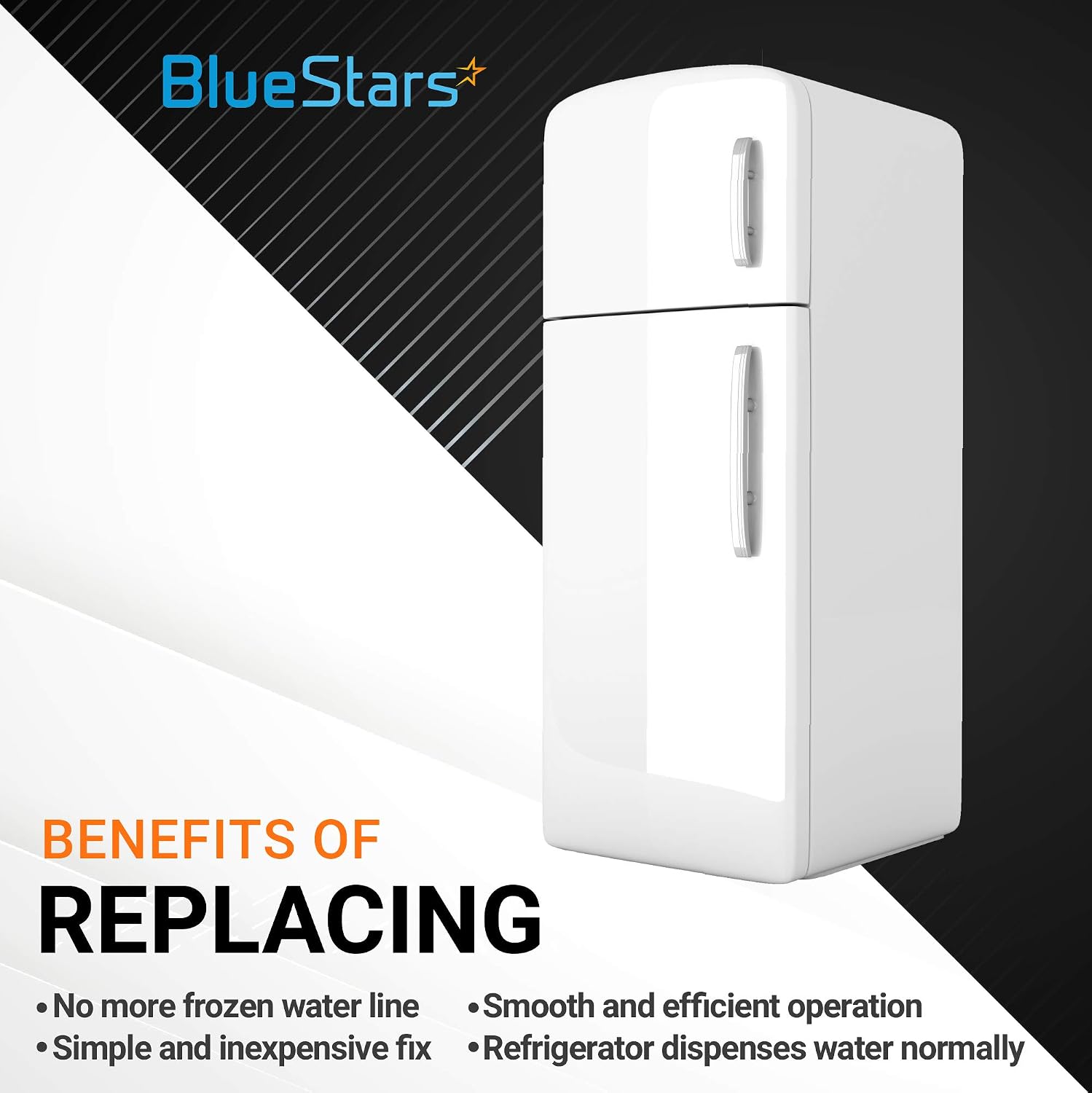 WR49X10173 Refrigerator Dispenser Water Tube Heater Kit by BlueStars - Compatible with G.E & Kenmore Refrigerators - Replaces PS1766223 1381601 AP4318572
