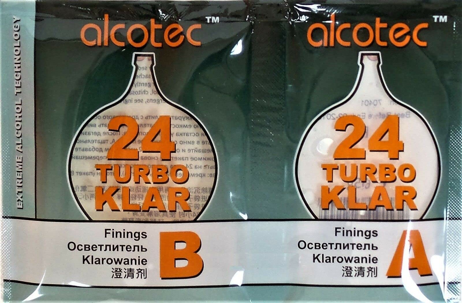 40 x Alcotec Turbo Klar 24 - Levadura Turbo, Levadura de Vodka, Levadura para Puré