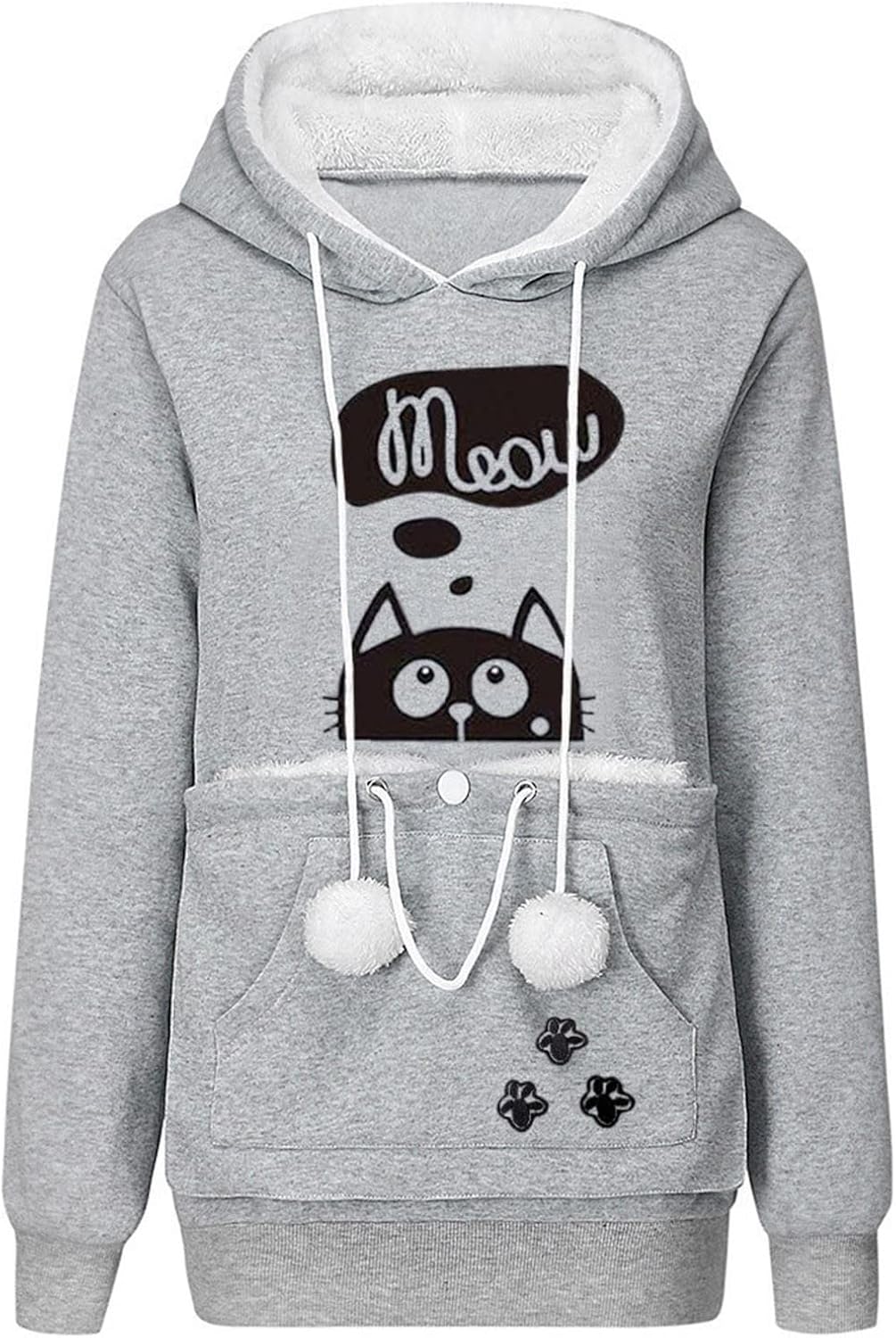 Womens Winter Hooded Sweater Fleece Lined Warm Pullover Drawstring Hoodies Sweatshirts Chunky Jumper Tops with Pockets : Sports & Outdoors