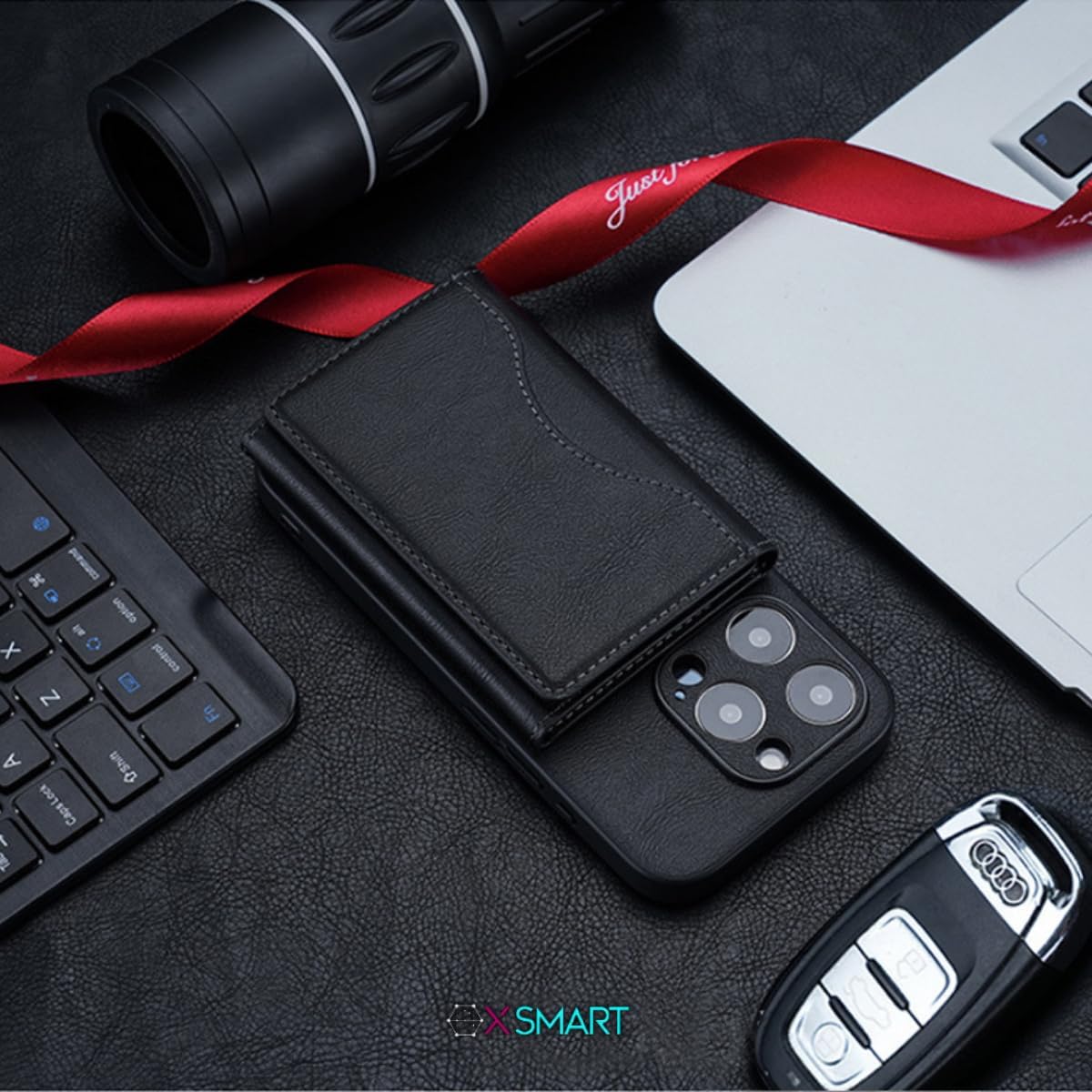 Carteira Masculina minimalista compativel com Mag-safe suporta ate 5 cartões e CNH Bloqueio RFID compativel com Iphone 11,iphone 12,iphone 13,iphone 14,iphone 15 /Pro/Max