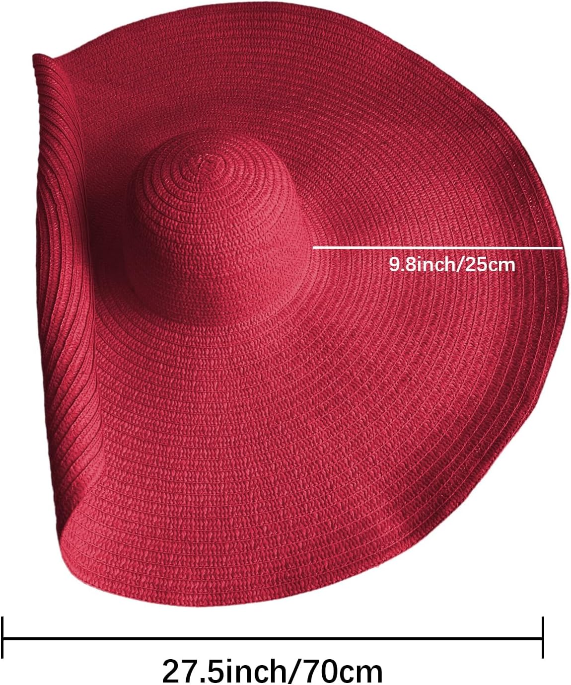 Oversized Sun Straw Hat for Women, UPF 50+ Floppy Wide Brim Summer Hat, Foldable Packable Roll up Beach Cap - Image 4