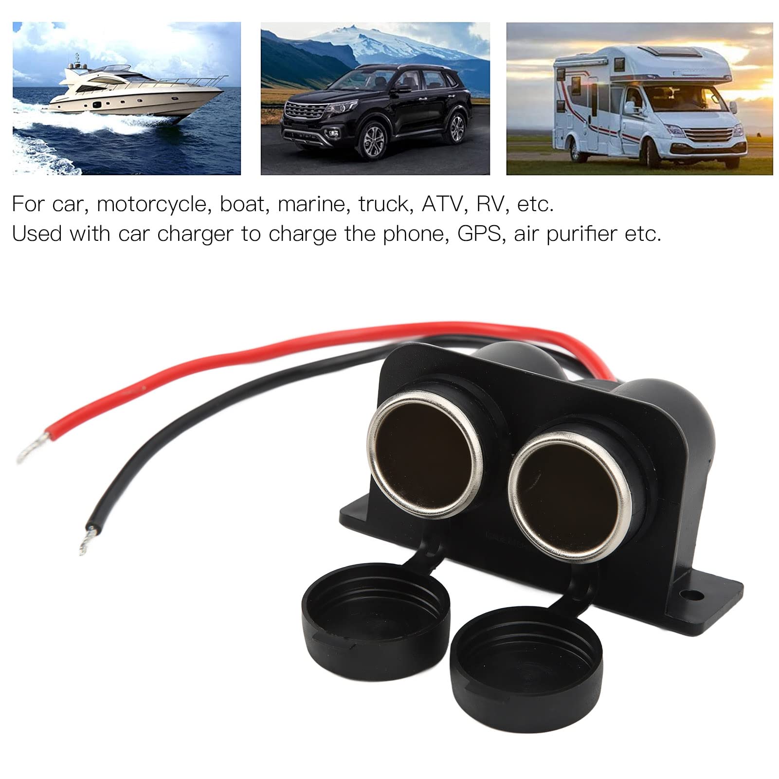 Cavo Prolunga Accendisigari 3M, Presa Accendisigari Per Caricabatteria Da Auto 12v24v Adattatore Impermeabile E Antipolvere 16awg Con Fusibile Da 15a Per Motociclette Barche Auto Ymyny 87853831