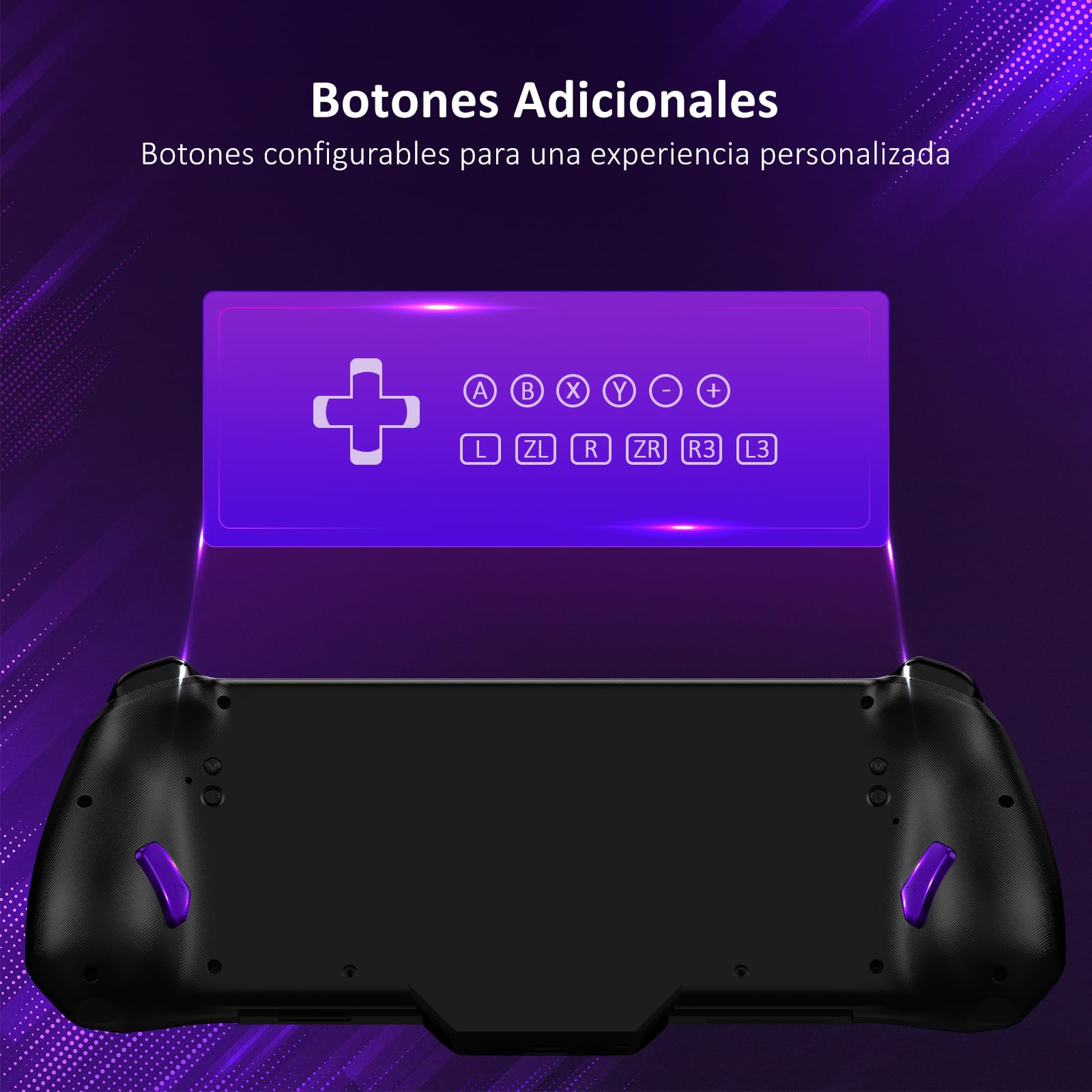 NexiGo Hall Effect Gripcon (Sin Deriva, Sin Zona Muerta) con Joystick de Detección de Efecto Hall para Switch/Switch OLED, Luz RGB Ajustable, Giroscopio de 6 Ejes, Turbo, Mapeo (Cosmic Nebula)