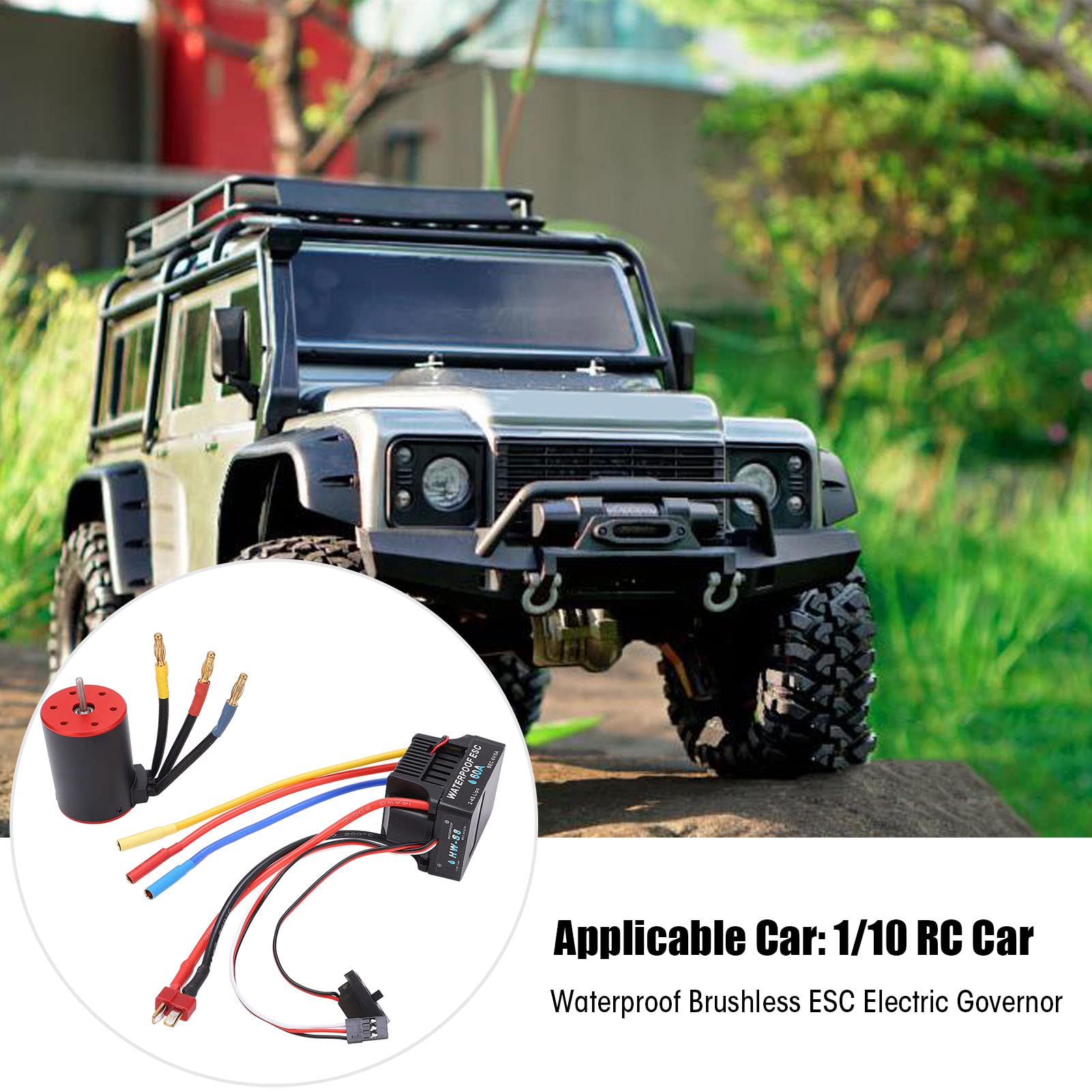 Motor sin escobillas Impermeable 3650 3100KV, Juego de regulador eléctrico ESC 60A para Coche 1/10 RC, disipador de Calor de aleación de Aluminio CNC de Alto Rendimiento, con