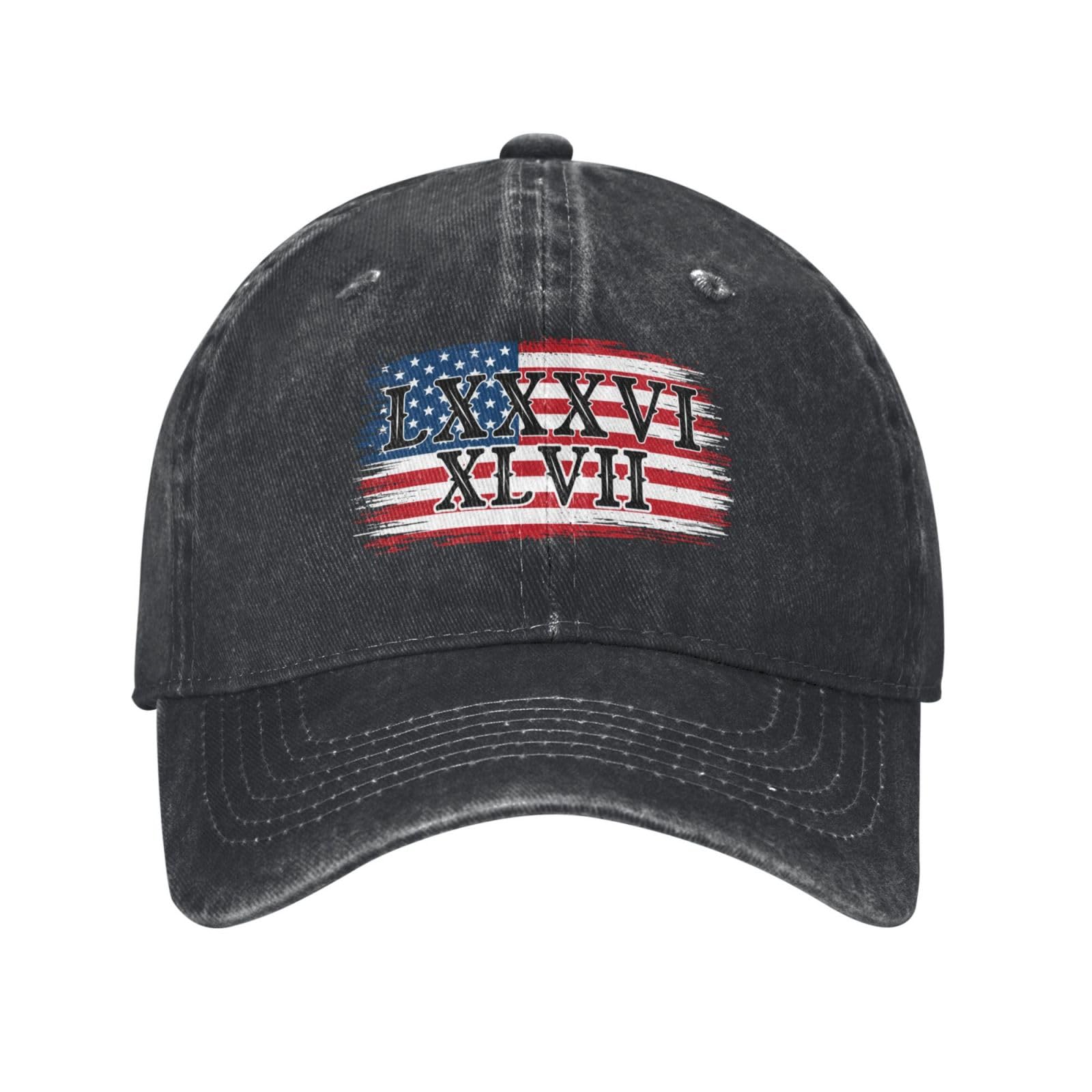 Aceprints Unisex Black 8647 Roman Numerals Lxxxvi Xlvii Hat 86 47 American Flag Hat Baseball Cap For Men Women