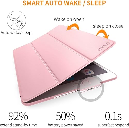 Miniatura 64 de DTTO Funda para iPad Mini de 5ª generación y iPad Mini 4, ultra delgada y ligera, con cubierta trasera de TPU suave, apagado y encendido automático