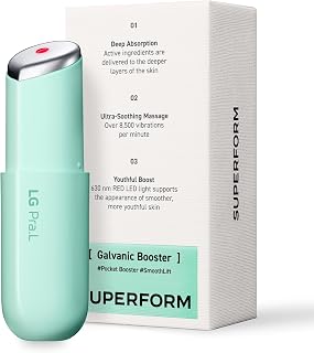 Superform Galvanic Booster, 1min booster for ageless, anti-aging and firming pocket booster, glow on the go (Mystic White) (Aqua Mint)