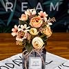 Artificial flower bud, Pack of 3 Fake Flowers Vintage Artificial Peony Silk Flowers for Wedding/Home Decor or As a Gift to Wife/Mother/Friend (Orange)