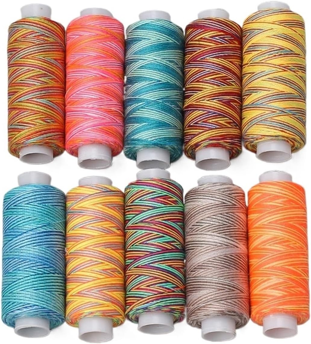 300-1000-3000Yard/Spools, Sections Dyeing Thread,Suitable Quilting,Needlework Household Sewing Machine(FR011-5-300Yd)