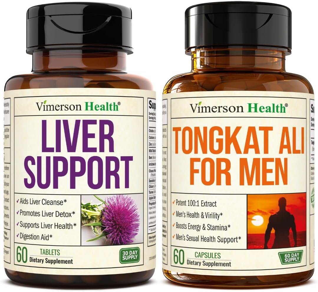Liver Cleanse Detox & Repair Milk Thistle Supplement - Herbal Liver Support & Tongkat Ali for Men - Premium & Potent Male Enhancing Supplement with Longjack Tongkat Ali Powder