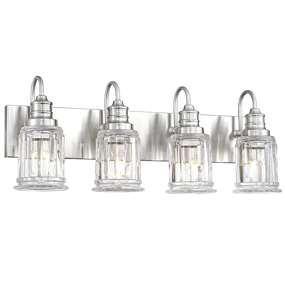 Brushed Nickel Bathroom Light HWH 4-Light Vanity Lights for Bathroom Vanity