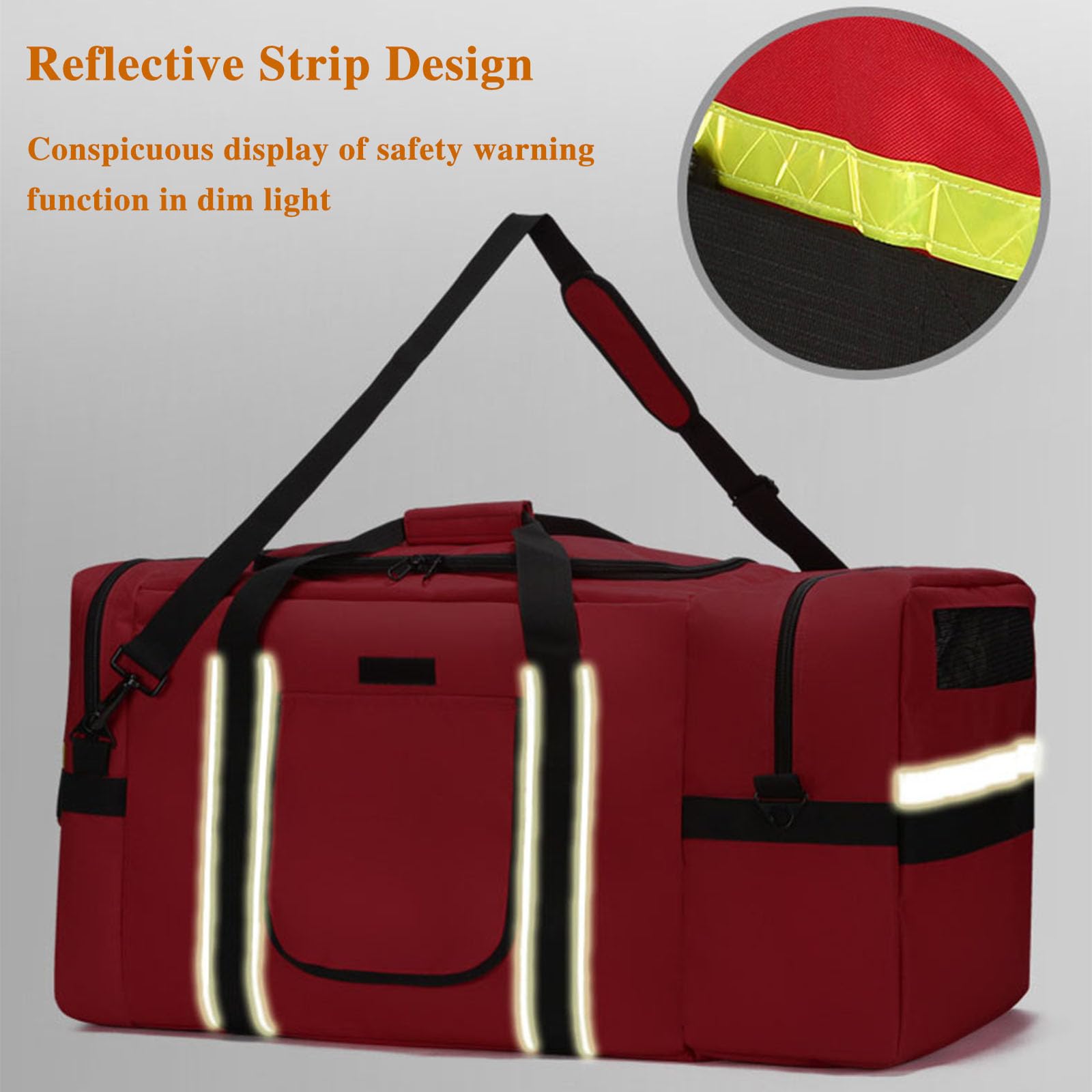 Bolsa profesional de primeros auxilios, bolsa de primeros auxilios para bomberos, bolsa médica grande con reflectante, para paramédicos, bomberos, EMT y eventos de emergencia