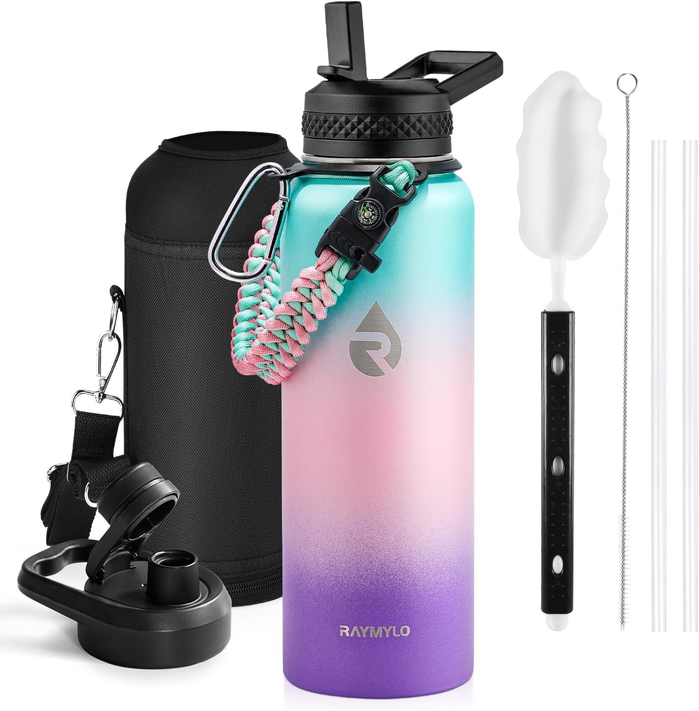 RAYMYLO 1.2L Insulated Water Bottle, Triple Wall Vacuum Stainless Steel