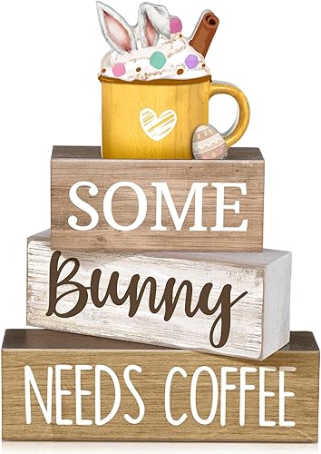 Miniatura 38 de 4 piezas de decoración de mesa de madera de granja, decoración de bandeja escalonada para decoración rústica retro de madera en forma de casa,