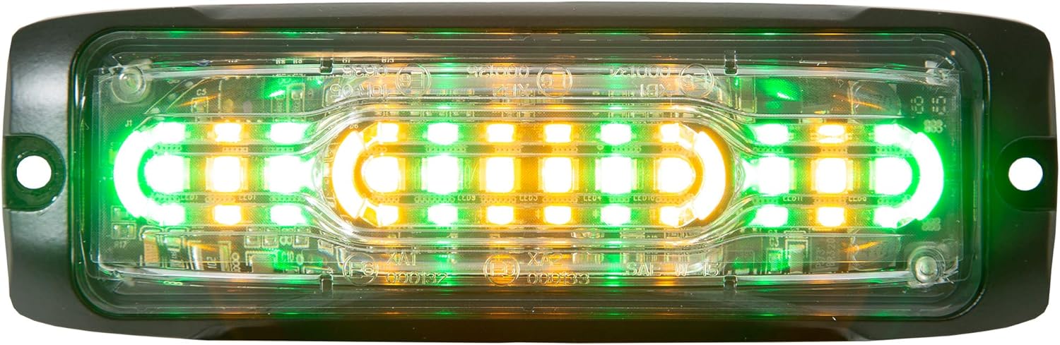 Buyers Products, 5in. LED Emergency Warning Flash Strobe Light Bar Amber/Green, Light Type LED, Lens Color Multi, Included (qty.) 1 Model# 8890310