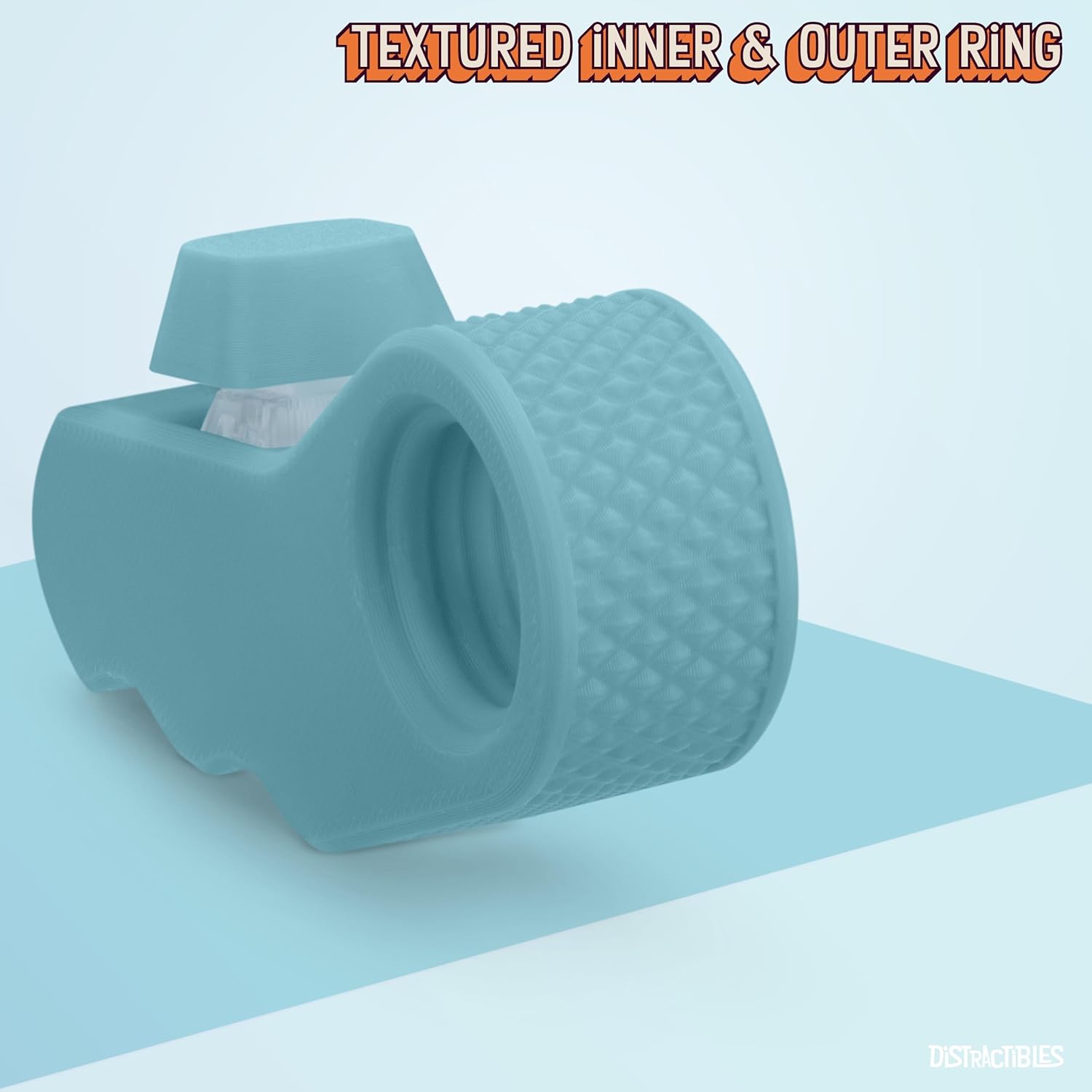 Sensory Fidget Spinner with Clicker, 2-Pack, with Satisfying Clicky Buttons, Textured Ring Design, Stress Relief and Anxiety Reducer (Black-Blue)