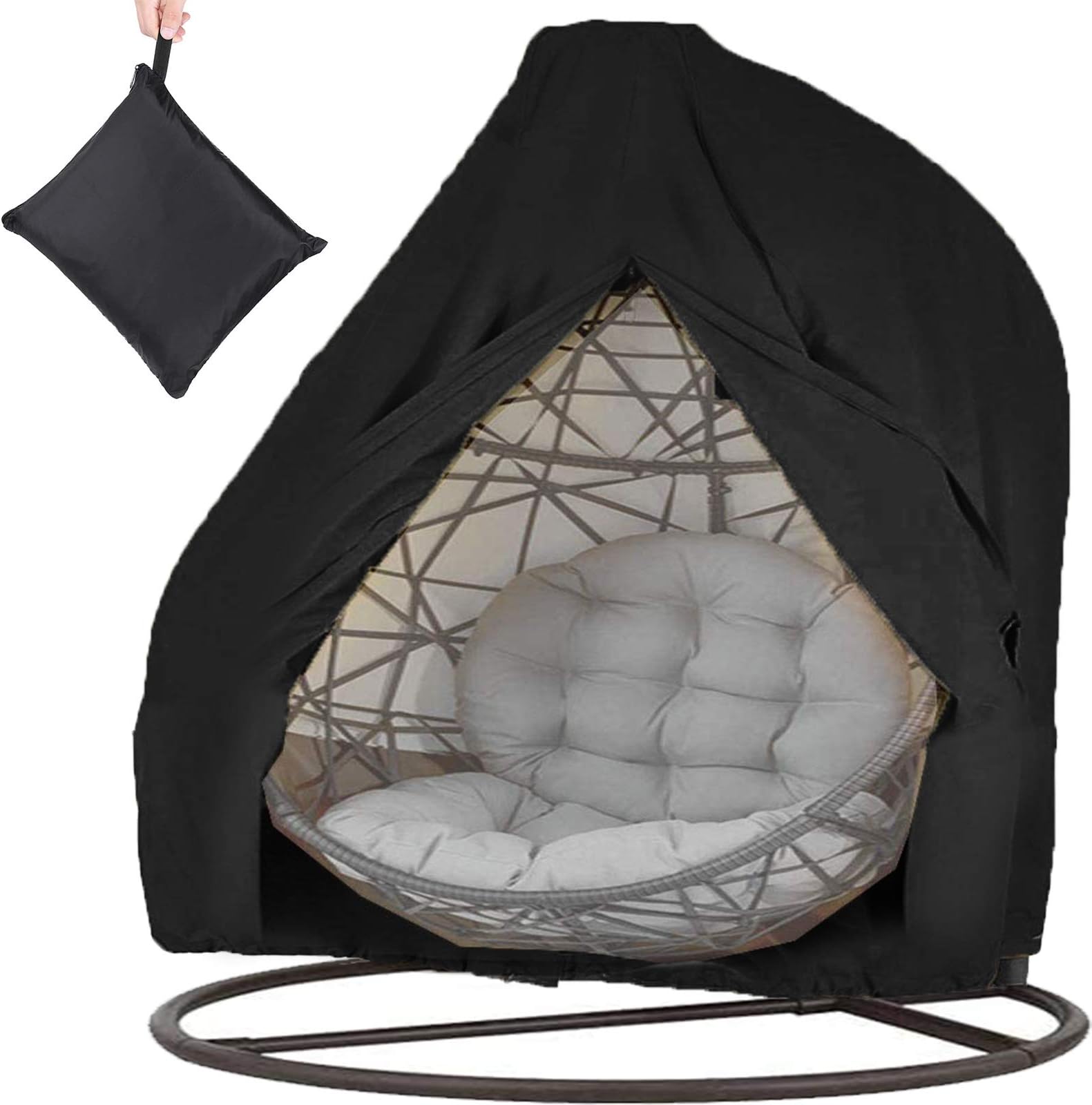 Double Patio Hanging Egg Chair Cover 420D Waterproof Egg Hanging