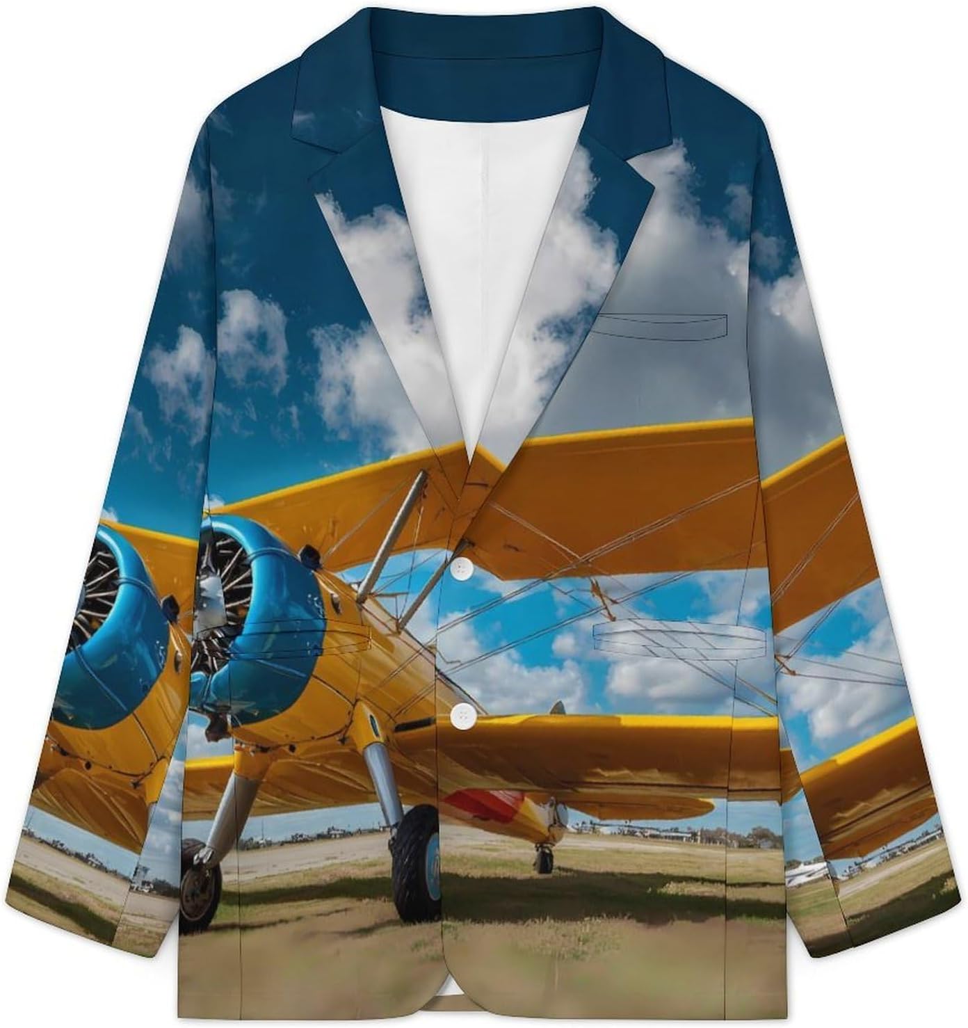Orange Glider Suit Jacket for Men Print Coat Jackets Dress Suits Party Wedding