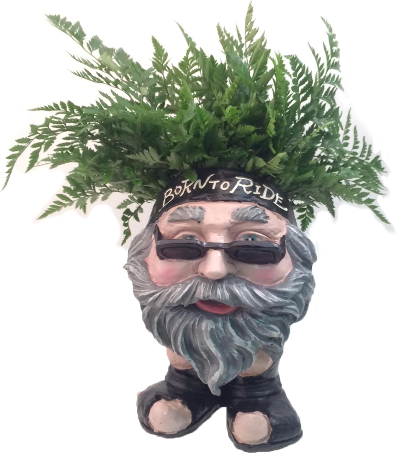 Homestyles Muggly #37469 Biker "Dude" Painted 13" Face Planter Garden Statue (Holds 4" Pot)