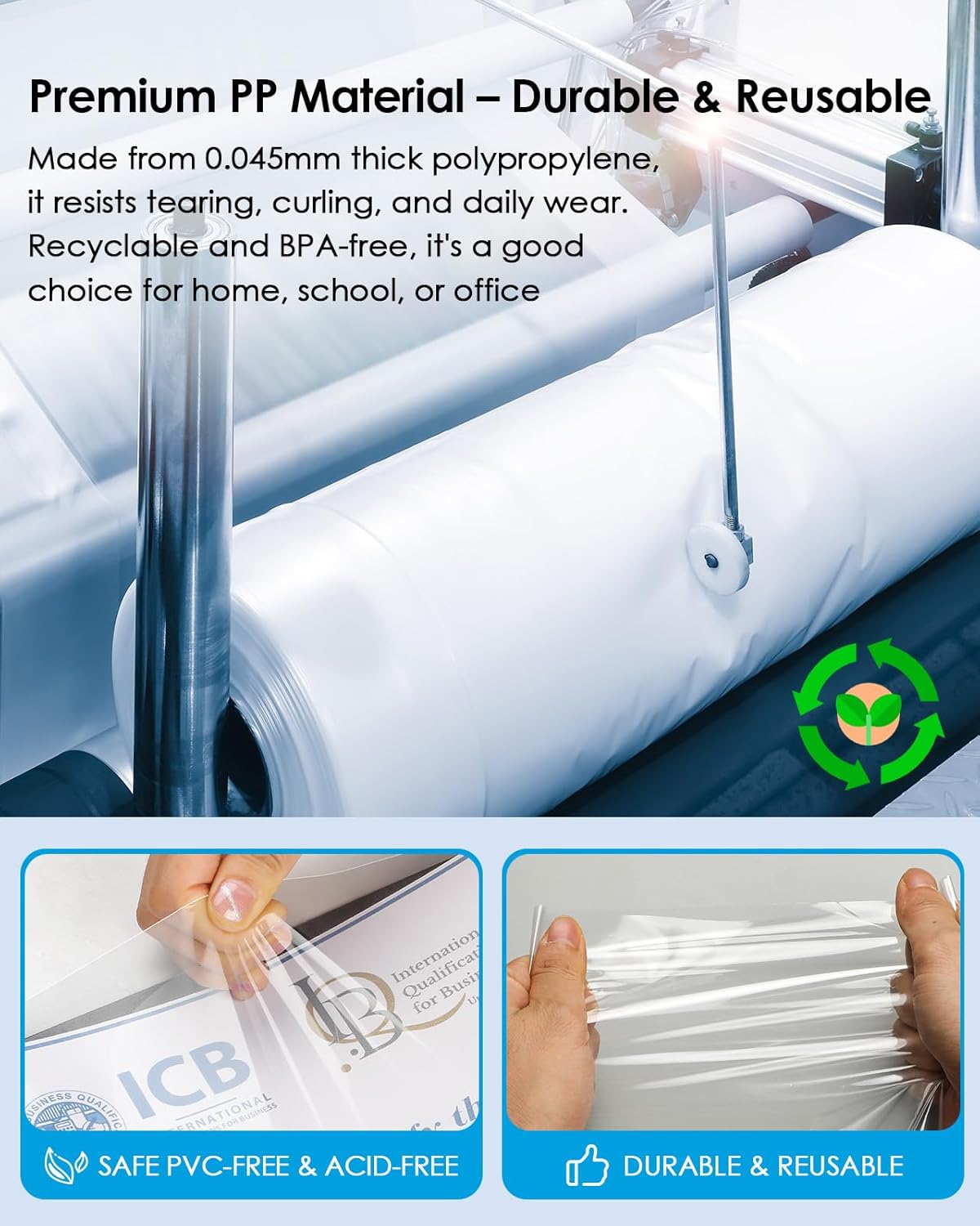 KTRIO Sheet Protectors for 3 Ring Binder 800 Pack, Clear Page Protectors 8.5 x 11, Plastic Binder Sleeves for Paper, Top Loading, Office Home School