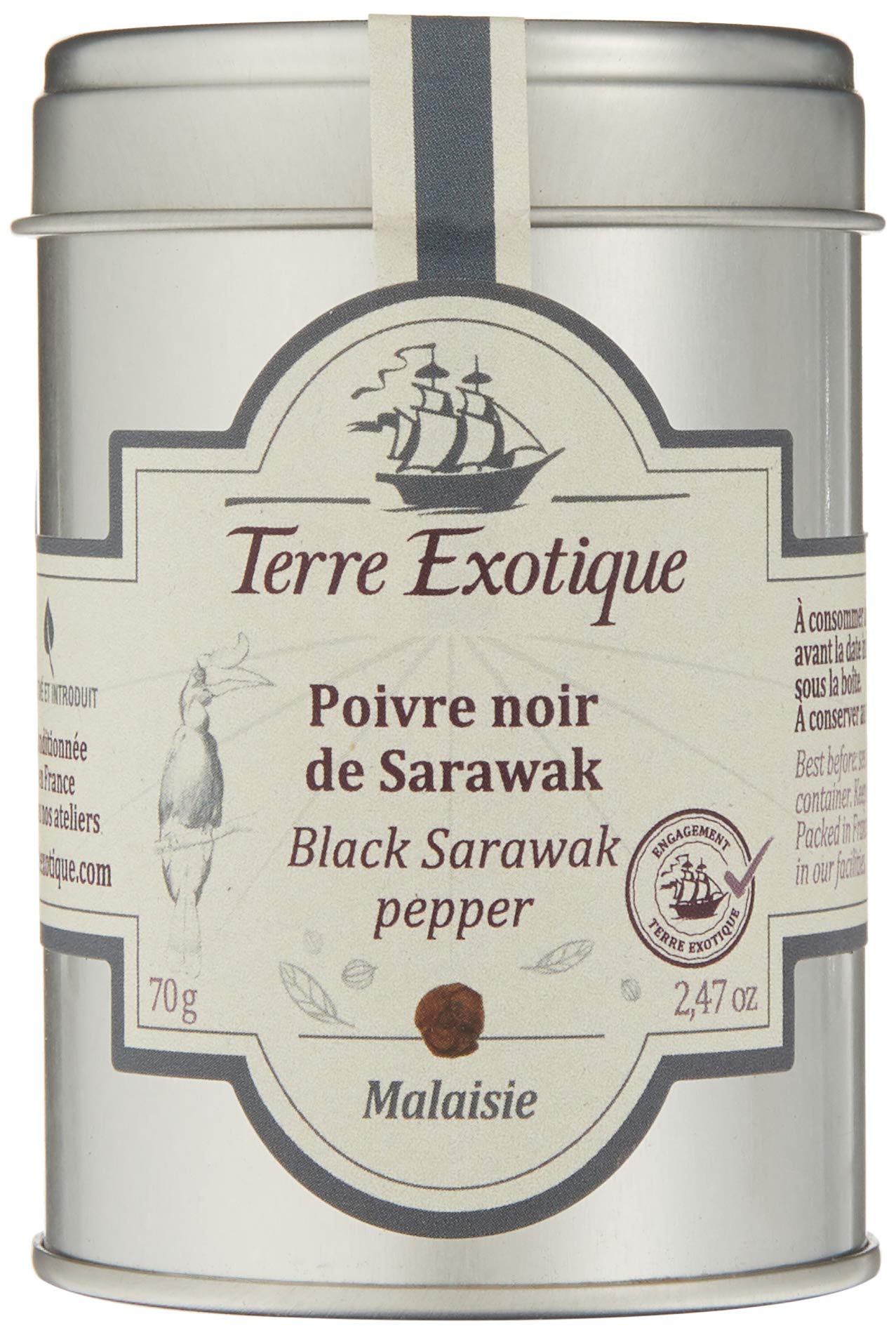 Terre Exotique Black Sarawak Pepper, 70 g