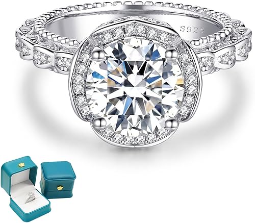 LuluRell Moissanite Anniversary Ring for Women 1ct D Color VVS1 Clarity Moissani