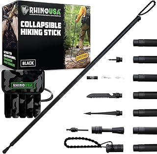 Title: Rhino USA Tactical Hiking Stick with Integrated Survival Kit
