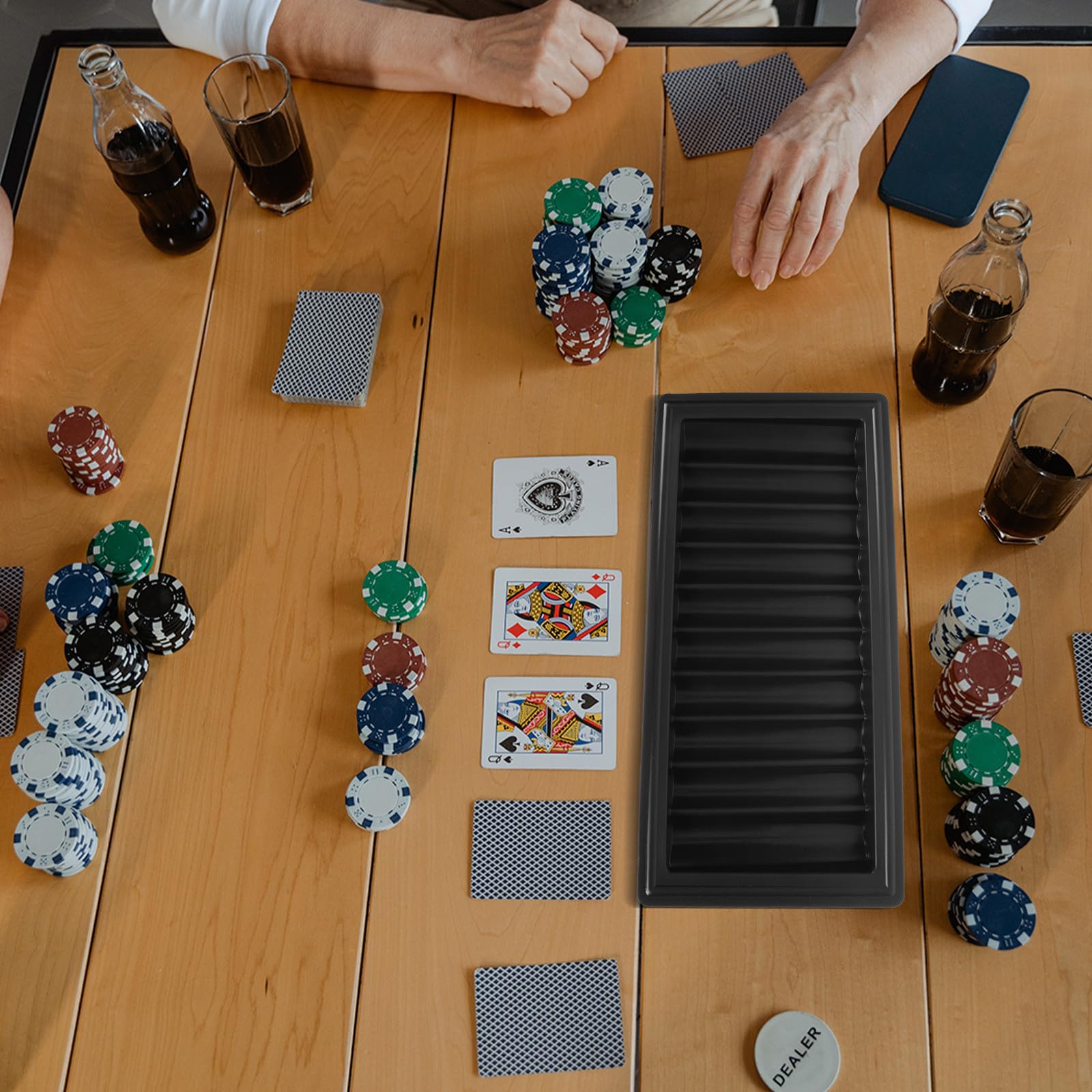 BESPORTBLE Portafichas De Póquer Plástico 500 Piezas Bandeja Organizadora Resistente para Juego De Poker Almacenamiento De Chips para Jugadores Casa