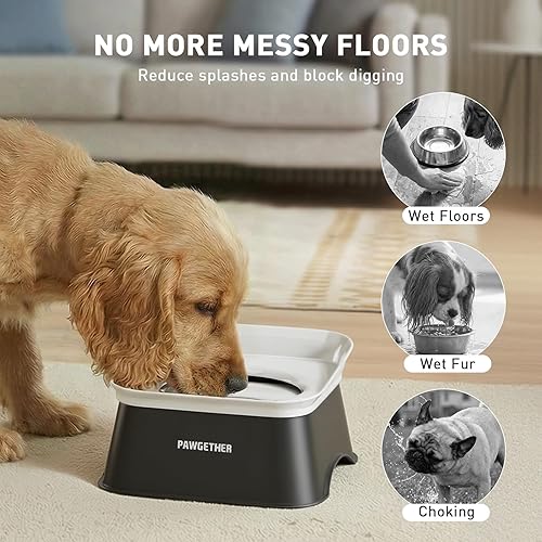 Miniatura 2 de PAWGETHER® No Spill Water Bowl for Dog 2L/68oz Splash Proof Slow Drinking Dog Bowls on Vehicle Travel No Drip Slow Water Bowl for Messy Drinkers