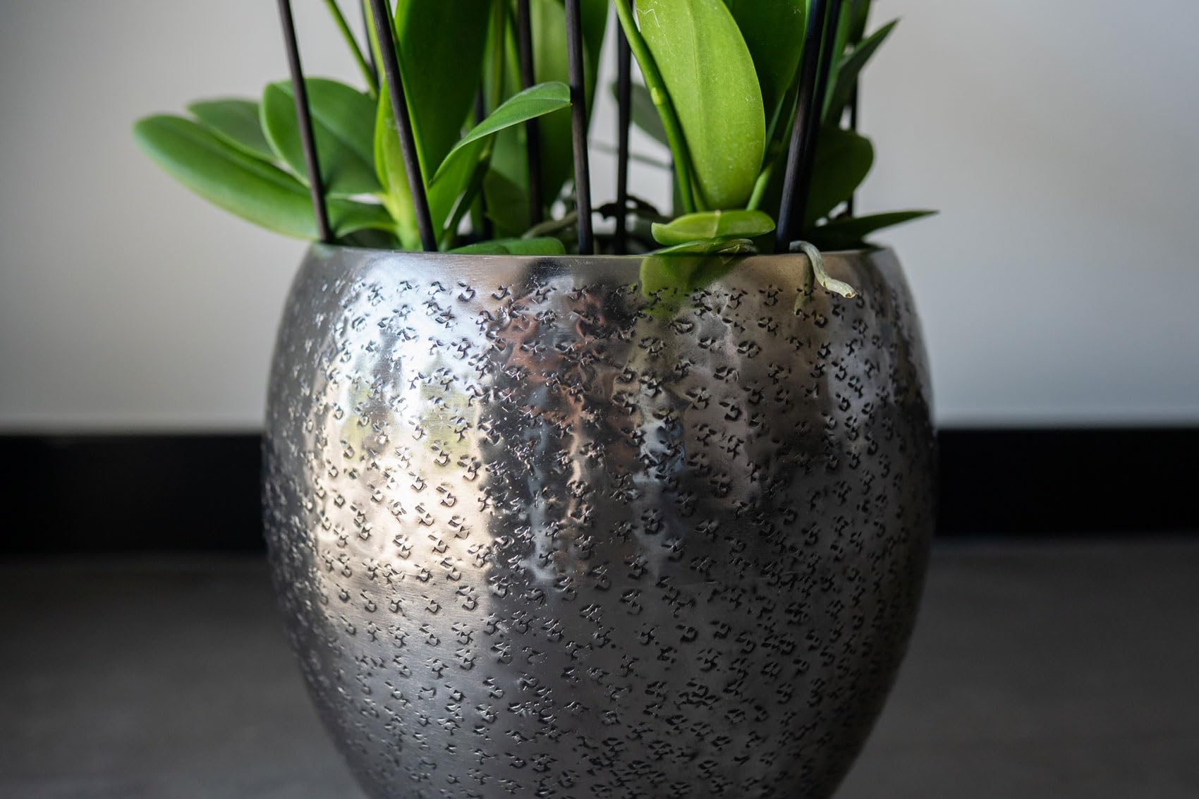 Ter Steege Blumentopf Selena Metall Silber D 31 cm H 30 cm