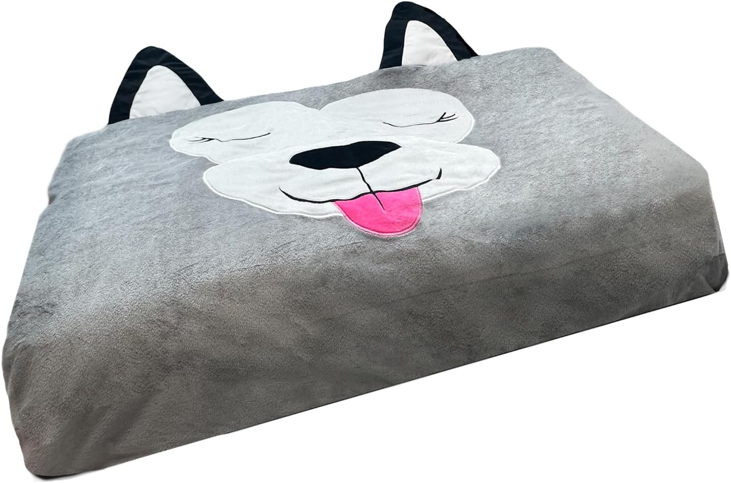 Happy Nappers Pet Bed in A Box Slipcover: Hutch The Gray Dog - XLarge -42x28 Character Bed Case, Stuff & Fill with Your Scent-Pillows-Clothes