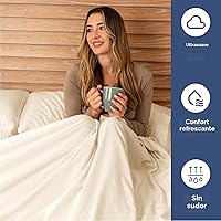 Vista 4 de Juego de sábanas de 4 piezas tamaño Queen, cómodo, transpirable y refrescante, ropa de cama de lujo de hotel para mujeres, hombres, niños