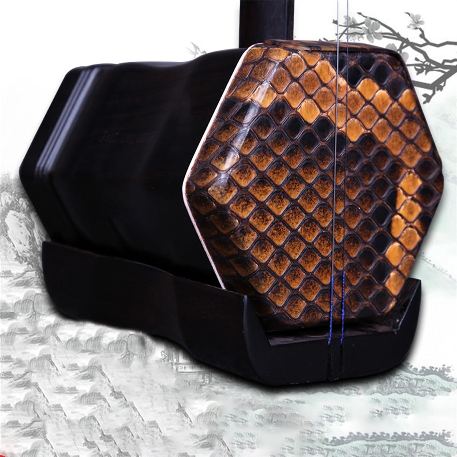 Erhu Hexagonal En Bois De Santal Noir, Instrument Traditionnel Chinois À 2 Cordes Avec Ensemble Complet D'accessoires Professionnel Erhu