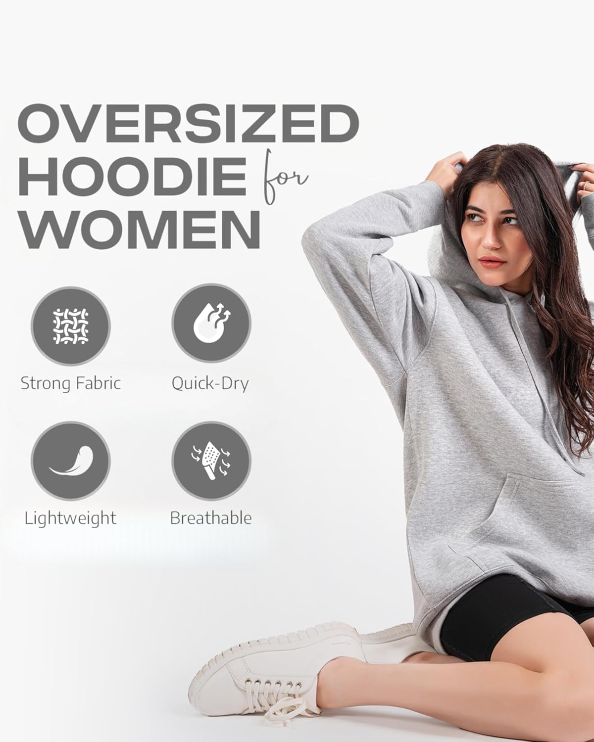 Aon's High Natural Cotton Blend Hoodies For Women: More Breathable & Appealing Modern Fit Sweatshirt Sweaters - Image 6