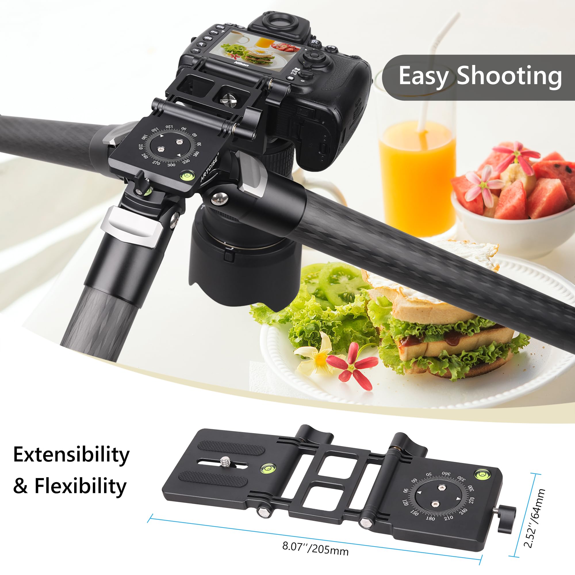 Z Flex Tilt głowica statywu ARTCISE elastyczny kąt Pan & Tilt Head/Universal Multiway statyw do aparatu Canon Nikon Sony DSLR Kamera Camcorder Slider Rail Last 3 kg