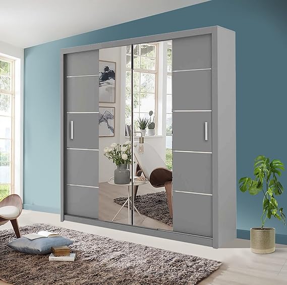FHIOslo Modern Double Mirror sliding door wardrobe Width 100cm/120cm
