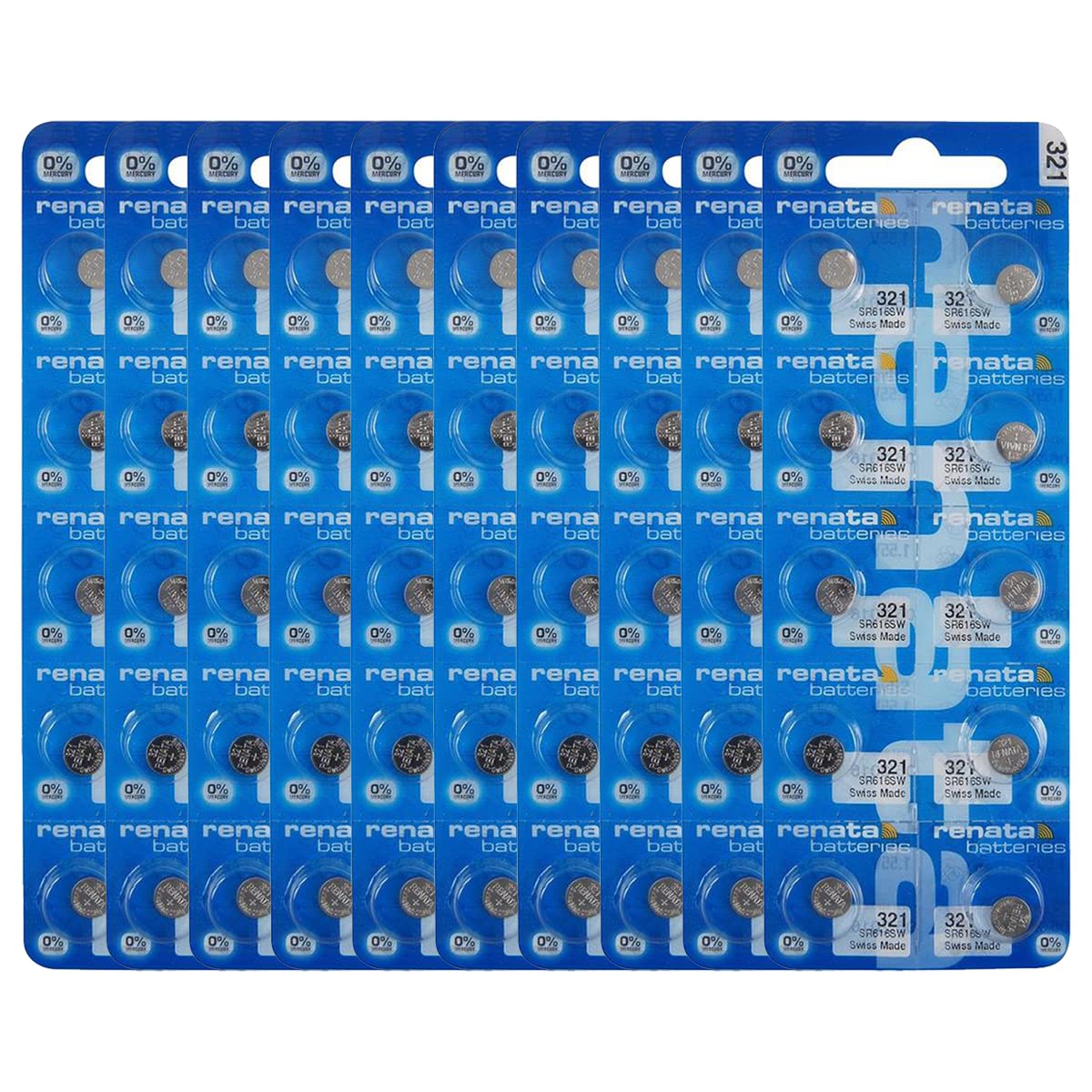 Renata 321, SR616SW, Uhrenbatterie (100x1er Pack) - 100 Batterien