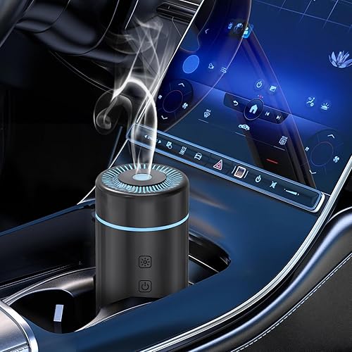 Miniatura 7 de Difusor de aceite esencial para automóvil de 3.4 fl oz, mini humidificador de aire con cambio de color de 7 LED, adecuado para automóvil (naranja)