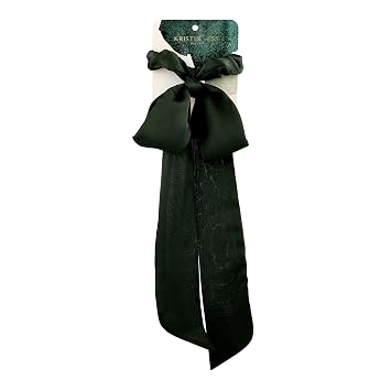 Kristin Ess Hair Scrunchie Set - Emerald, Satin Hair Accessory for Women and Girls, Gentle on Hair, Flexible Elastic, Sleep/Night Scrunchie, 1 Count