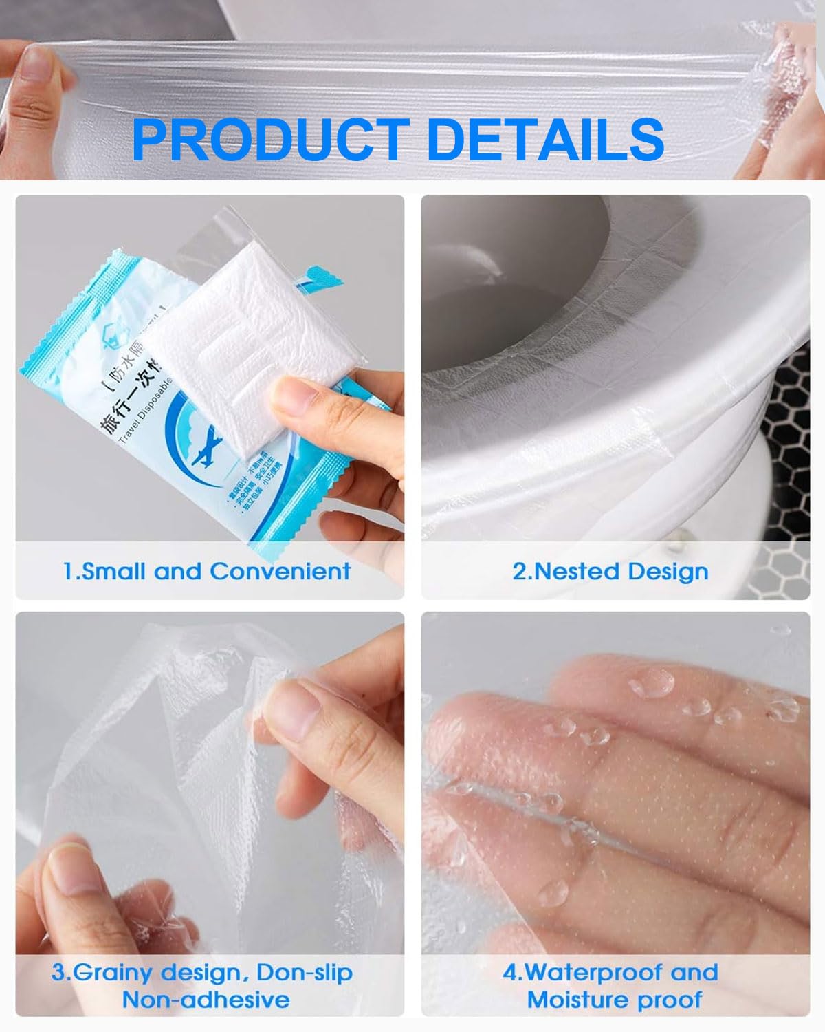 Copriwater USA e Getta Copri Tazza WC Monouso Impermeabili Biodegradabili Toilette Portatili (10pcs)