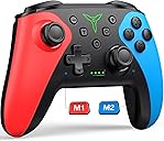 Wireless Switch Controller for Nintendo Switch/Switch 2/Lite/OLED Controller, Switch Controller with a Mouse Touch Feeling on Back Buttons, Extra Switch Pro Controller with Wake-up,Programmable, Turbo Function