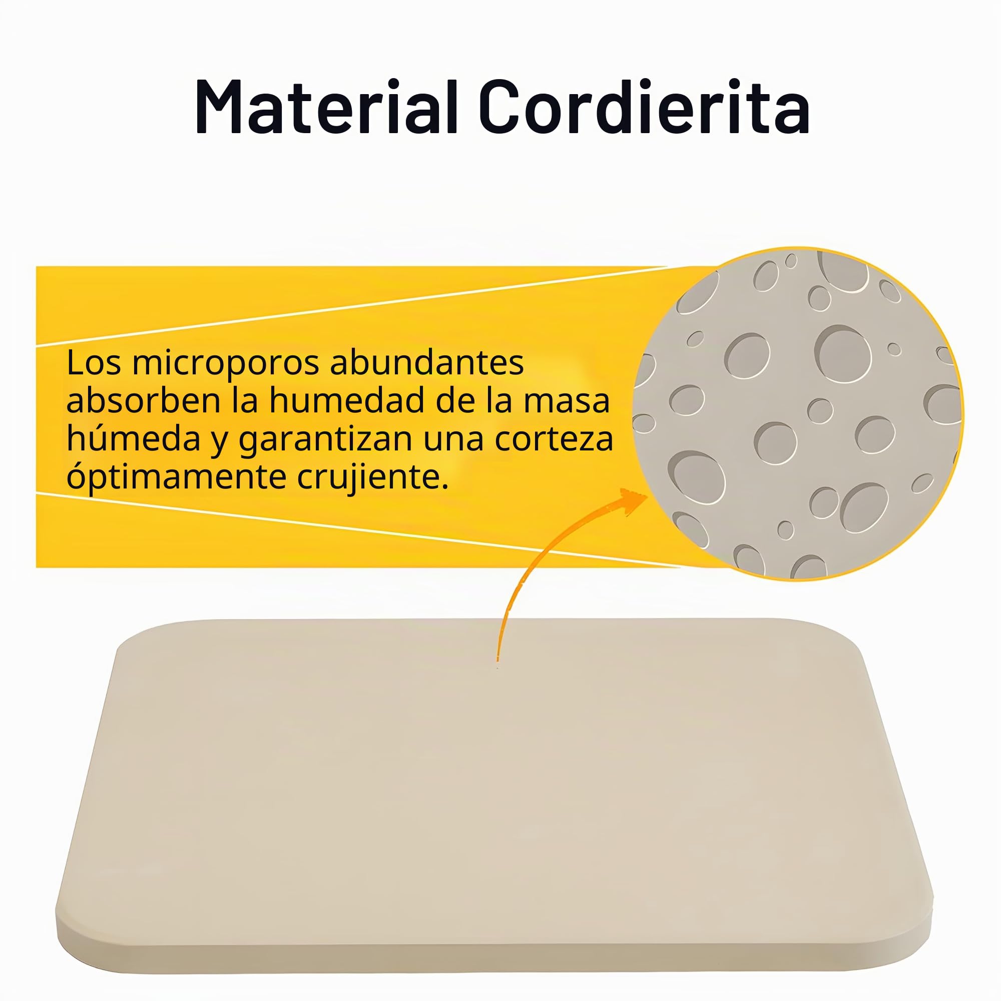 Melko Piedra para pizza para horno, parrilla de gas y barbacoa de carbón vegetal, piedra de horno de cordierita para pan, pasteles flameados y pizza, piedra refractaria de 30 x 38 cm, resistente a la
