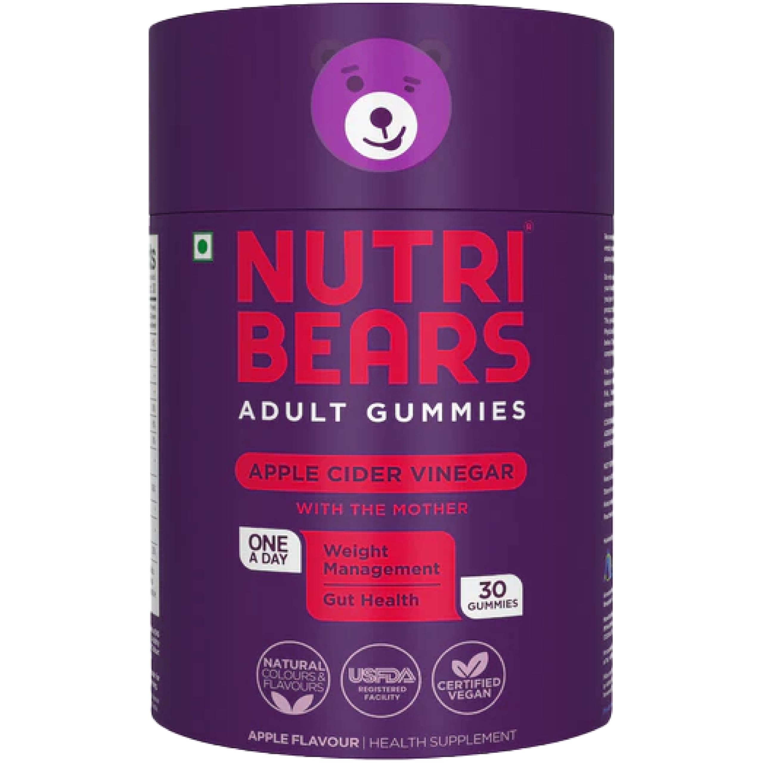 NutriBears Apple Cider Vinegar with Mother, 30 Gummies Formulated to Support Weight Loss Efforts, Rich in Folic Acid and Vitamin B12, Natural Apple Flavour (B0C69XSHZK) Amazon Price History, Amazon Price Tracker