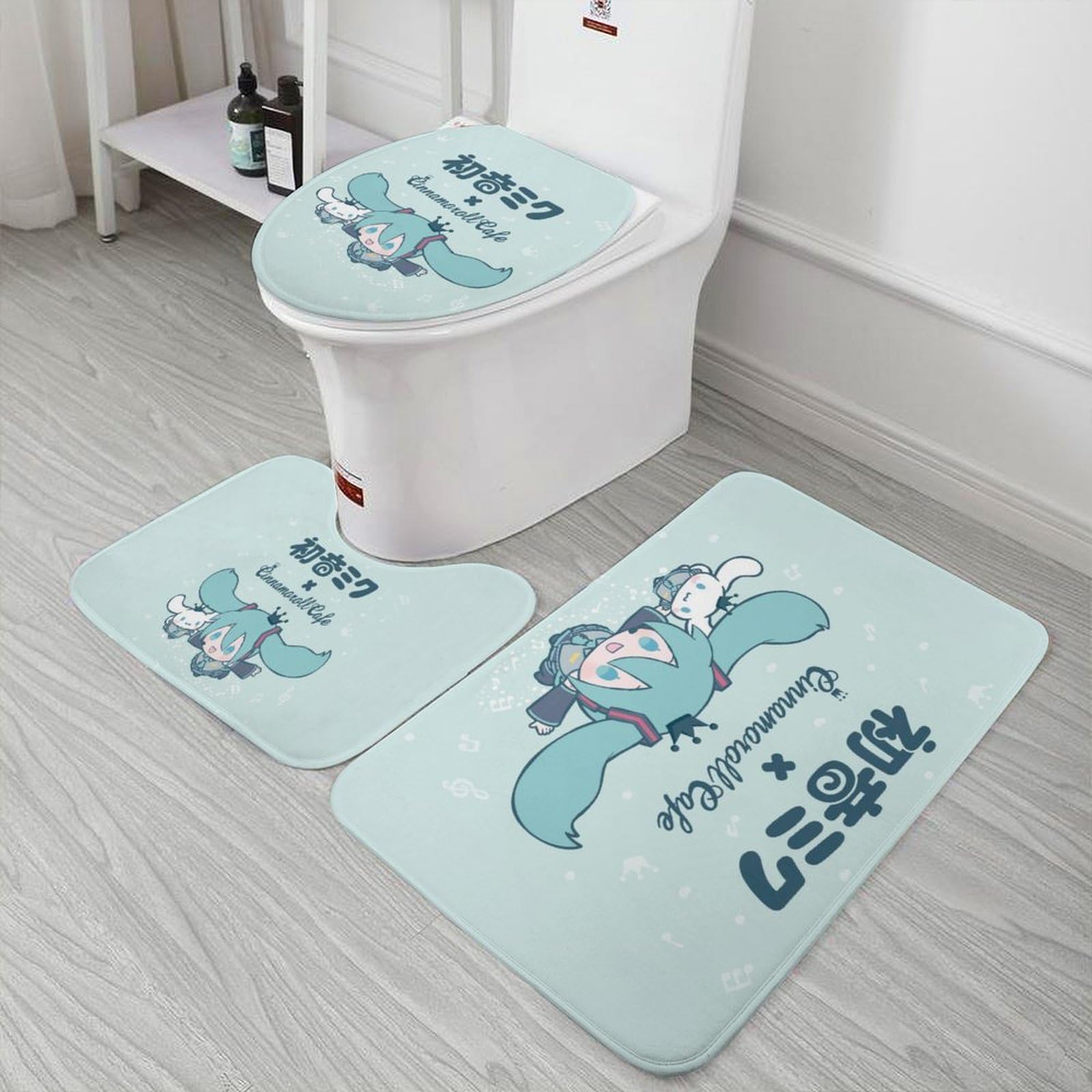 Amazon｜初音ミク Miku 美少女 萌え トイレマット 3点セット