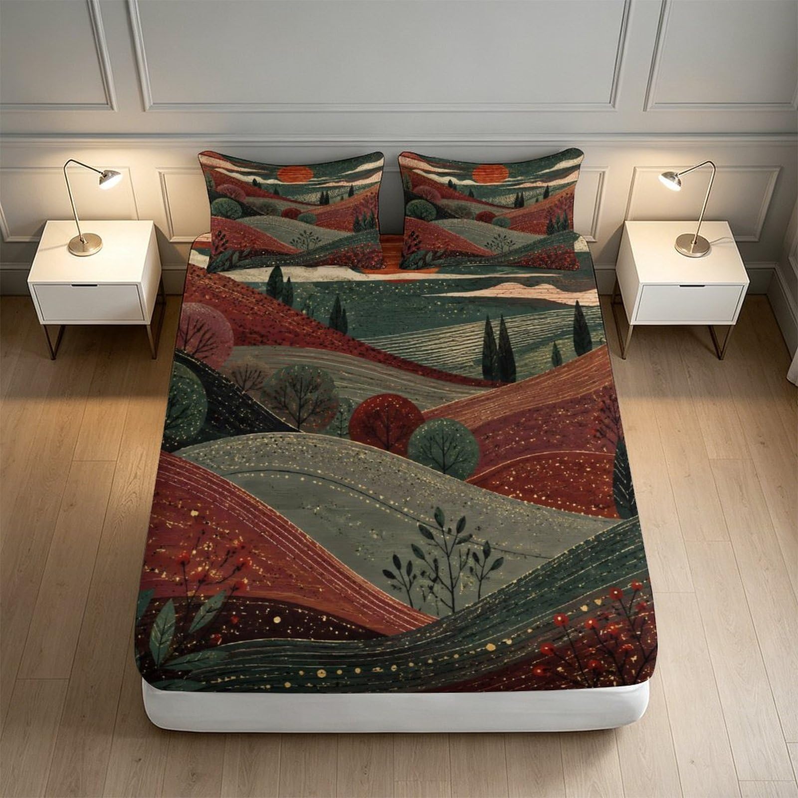 Landschaft Design Spannbettlaken Set Jugendzimmer Stil