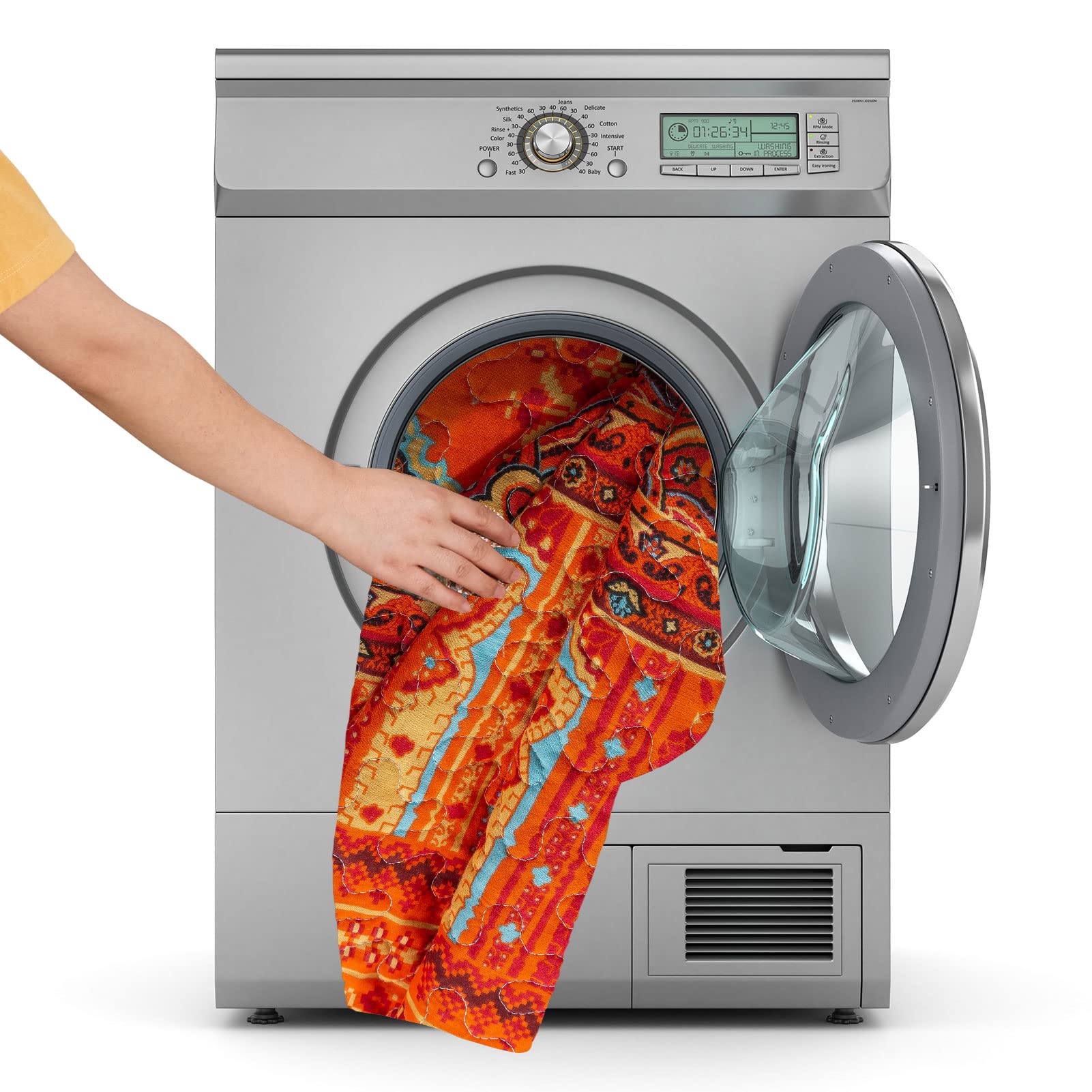 BEDIFANY Bawełniany zestaw pościeli na łóżko king-size, boho, lekkie dwustronne narzuty, zestaw pościeli na łóżko king-size, dekoracja łóżka, na każdą porę roku, 3 sztuki