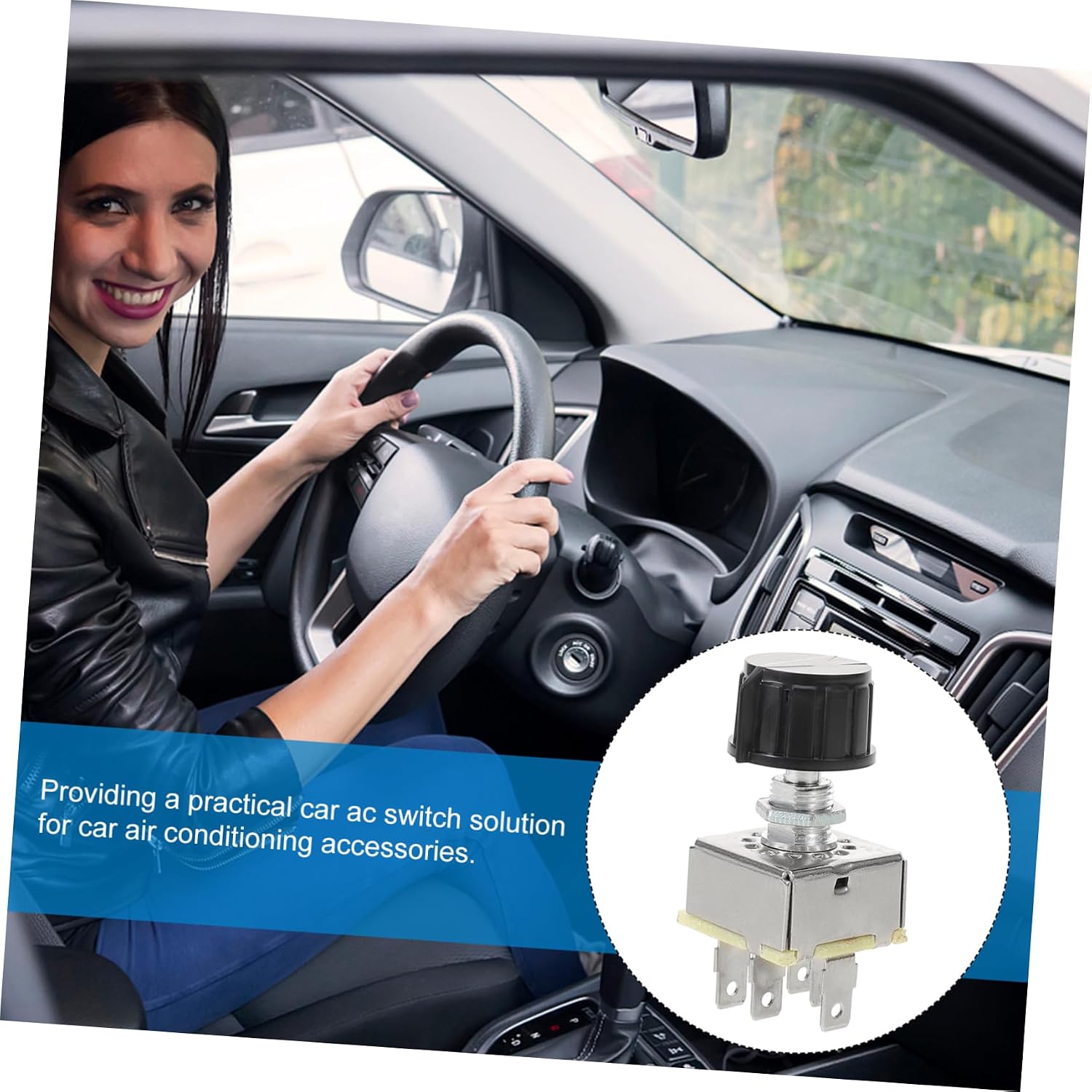 SOLUSTRE Ir-Conditioning Switch for Car Auto Blower 3-Speed Volume Control Rotary Switch Easy Installati